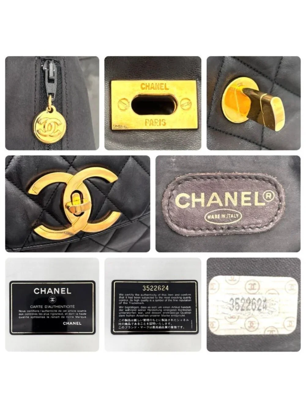 Chanel Quilted Backpack Black Lambskin Brown